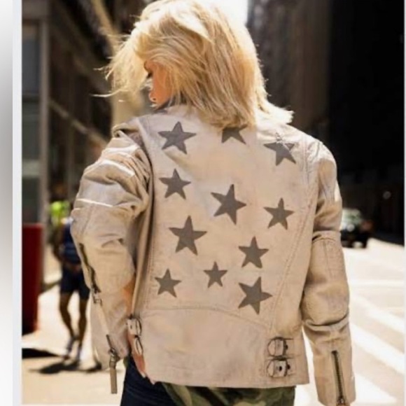 Free People Jackets & Blazers - Free People X Mauritius Christy Star Rainbow leather moto jacket Small 6 Bomber